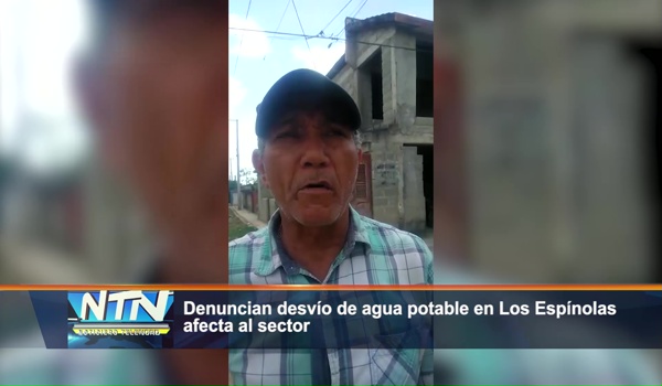 Denuncian desvío de agua potable en Los Espínolas afecta al sector.