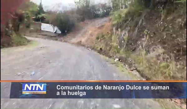 Comunitarios de Naranjo Dulce se suman a la huelga