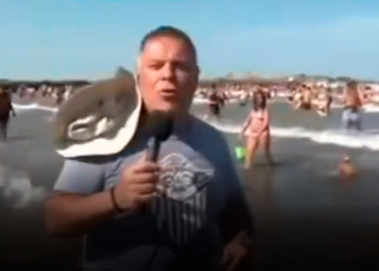 La reacción viral de un presentador que captó en vivo el meteotsunami en Argentina (VIDEO)