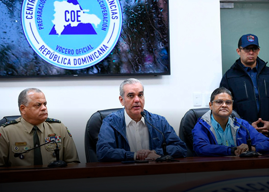 Abinader dice “no hay sistema de drenaje que resista” 400 milímetros de lluvias