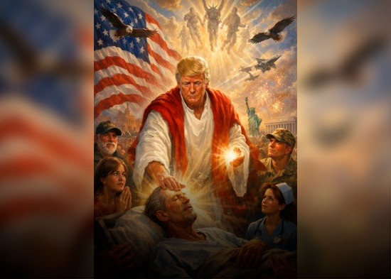 Trump defiende su imagen representado como Jesús: "Pensé que era yo como médico"