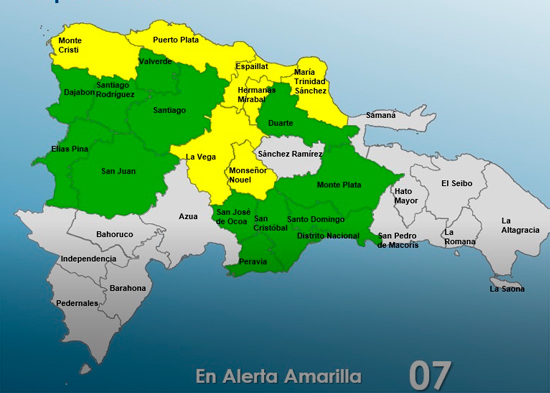COE mantiene 20 provincias bajo alerta por lluvias; advierte posibles inundaciones y crecidas de ríos
