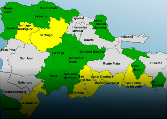 Aumentan a 20 las provincias en alerta por efectos de una vaguada