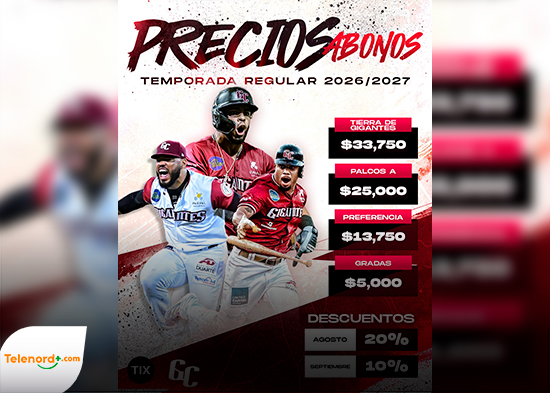 Gigantes del Cibao anuncian venta de abonos y descuentos para la temporada 2026-27